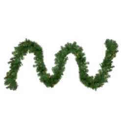 Northlight Pre-Lit Deluxe Windsor Green Pine Christmas Garland - 9' X 18" - Clear Lights