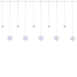 Northlight 250 Multi-Color LED Star And Snowflake Window Curtain Christmas Lights - 16ft Clear Wire