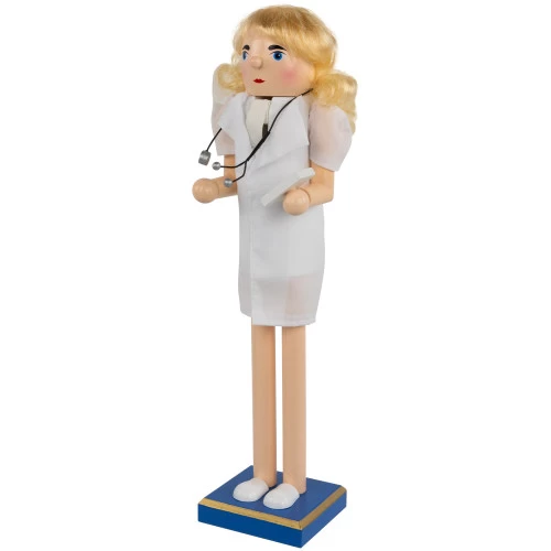 Northlight 15" Nurse Christmas Nutcracker With Stethoscope 5 Northlight 15" Nurse Christmas Nutcracker With Stethoscope - Image 3
