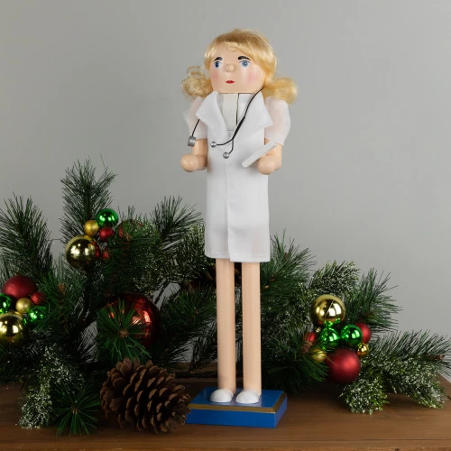 Northlight 15" Nurse Christmas Nutcracker With Stethoscope 4 Northlight 15" Nurse Christmas Nutcracker With Stethoscope - Image 2