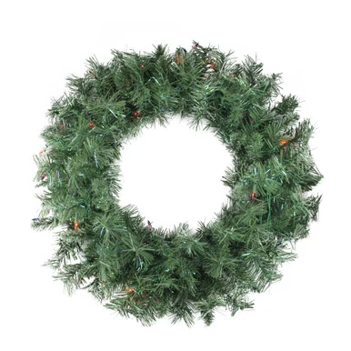 Northlight Pre-lit Minetoba Pine Artificial Christmas Wreath - 24" - Multicolor Lights 3 Northlight Pre-lit Minetoba Pine Artificial Christmas Wreath - 24" - Multicolor Lights