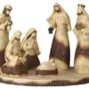Christmas Nativity Set With Base - 19" - Beige And Brown - Set Of 7