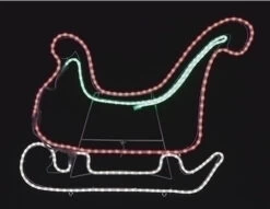 25" Red And Green LED Lighted Sleigh Silhouette Christmas Outdoor Decor